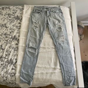 CARMAR Pinstripe Ripped Skinny Jeans